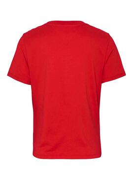 T-Shirt Tommy Jeans Multicolor Logo Rot Damen