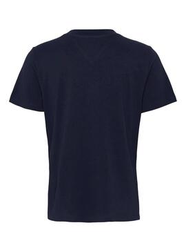 T-Shirt Tommy Jeans Shadow Logo Marine Blau Damen