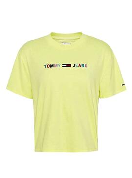 T-Shirt Tommy Jeans Colored Logo Gelb Damen