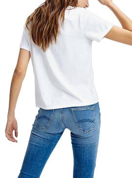 T-Shirt Tommy Jeans Camo Logo Weiss für Damen