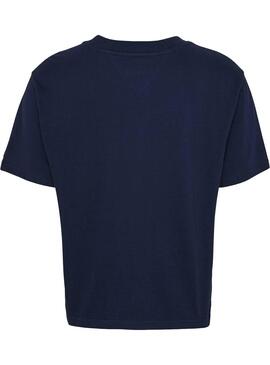 T-Shirt Tommy Jeans Modern Logo Marine Blau Damen