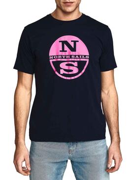 T-Shirt North Sails Logo Marine Blau für Herren