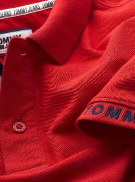 Polo Tommy Jeans Branded Rot für Herren