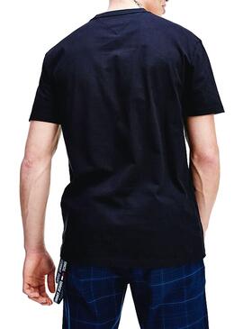 T-Shirt Tommy Jeans Embroidered Schwarz für Herren
