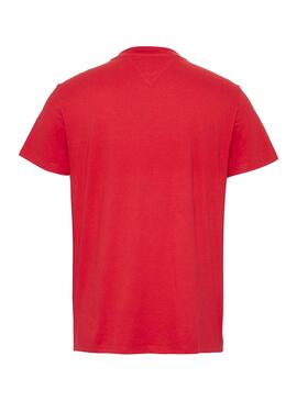 T-Shirt Tommy Jeans Chest Stripe Rot für Herren