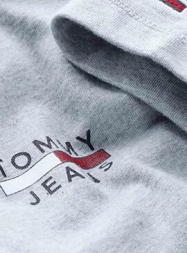 T-Shirt Tommy Jeans Chest Logo Gris für Herren