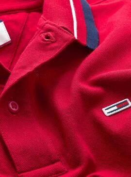 Polo Tommy Jeans Classic Rot für Herren