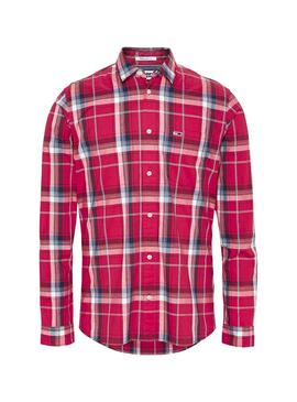 Hemd Tommy Jeans Essential Check Rot