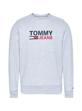 Sweatshirt Tommy Jeans Corp Logo Gris für Herren
