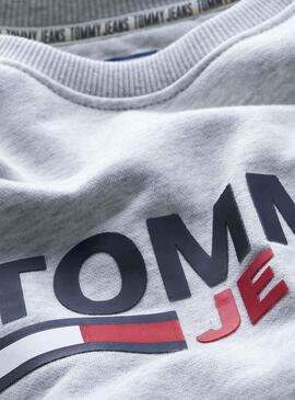 Sweatshirt Tommy Jeans Corp Logo Gris für Herren