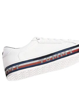 Sneaker Tommy Hilfiger Paillette Weiss für Damen