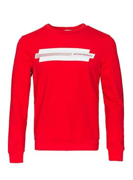 Sweatshirt Antony Morato Logo Drucken Rot Herren