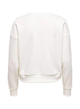 Sweatshirt Only Afrika Weiss Roto für Damen