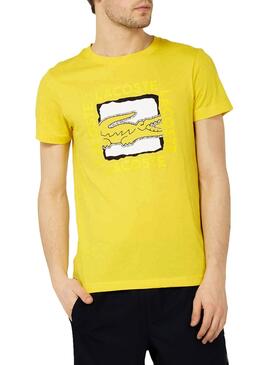 T-Shirt Lacoste Logo 3D Gelb Herren