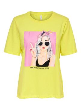 T-Shirt Only Sui Gelb für Damen
