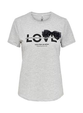 T-Shirt Only Liggy Gris für Damen