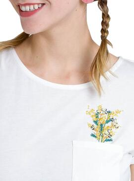 T-Shirt Naf Naf Flower Weiss für Damen