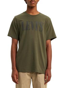 T-Shirt Levis 90S Serif logo Grün für Herren