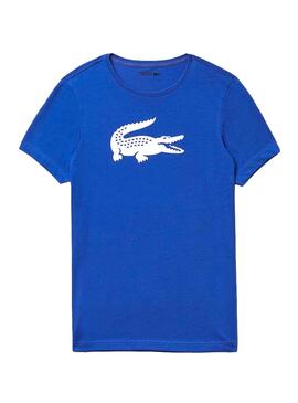 T-Shirt Lacoste Croco Blau Cobalto für Herren