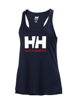 T-Shirt Helly Hansen Logo Marine Blau für Damen