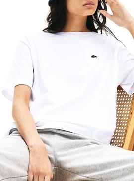 T-Shirt Lacoste Übergröße Weiss für Damen