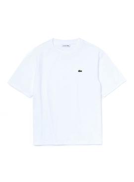T-Shirt Lacoste Übergröße Weiss für Damen