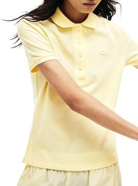 Polo Lacoste Basic Gelb für Damen