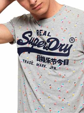 T-Shirt Superdry Vintage Logo Grau für Herren