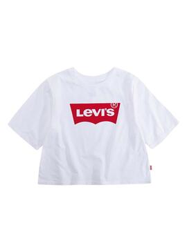 T-Shirt Levis Cropped Weiss für Mädchen