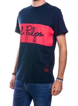 T-Shirt El Pulpo Panel Marine Blau für Herren
