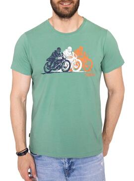 T-Shirt Norton Weiss Grün für Herren