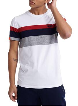 T-Shirt Superdry Classic Stripe Weiss Herren