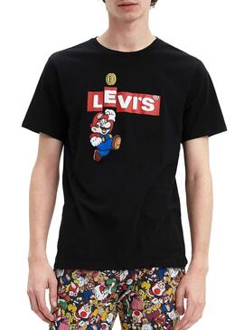 T-Shirt Levis Super Mario Schwarz für Herren