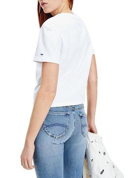 T-Shirt Tommy Jeans Flag Weiss für Damen