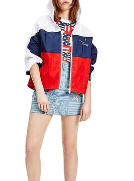 Parka Tommy Jeans Colorblock für Damen