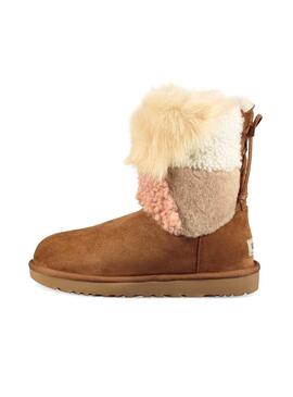 Stiefelettes UGG Classic Charme Patchwork Flaum