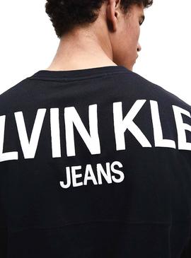 Sweatshirt Calvin Klein Jeans Zurück Logo Schwarz Herren