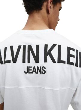 Sweatshirt Calvin Klein Jeans Bck Logo Weiss Herren