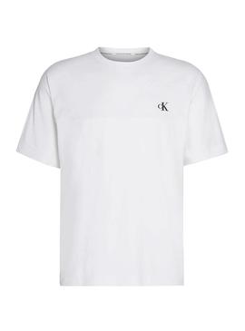 Sweatshirt Calvin Klein Jeans Bck Logo Weiss Herren