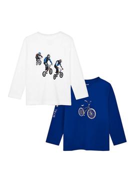 Set 2 T-Shirts Mayoral Smooth Blue für Kind