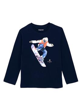T-Shirt Mayoral Snowboard Marine Blau für Kind