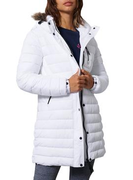 Mantel Superdry Gepolstert Super Fuji Weiss Damen