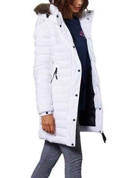 Mantel Superdry Gepolstert Super Fuji Weiss Damen