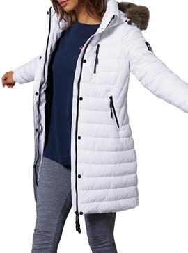 Mantel Superdry Gepolstert Super Fuji Weiss Damen