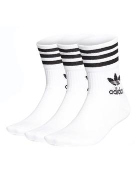 Socken Adidas Mid Cut Weiss Damen und Herren