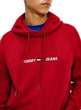 Sweatshirt Tommy Jeans Hoodie Rot für Herren