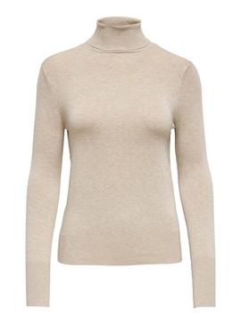 Pullover Only Venice Rollkragenbeige für Damen