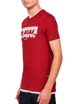 T-Shirt G Star Raw Graphic Slim Rot für Herren