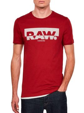 T-Shirt G Star Raw Graphic Slim Rot für Herren