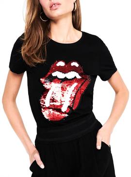 T-Shirt Only Rolling Stones Schwarz für Damen